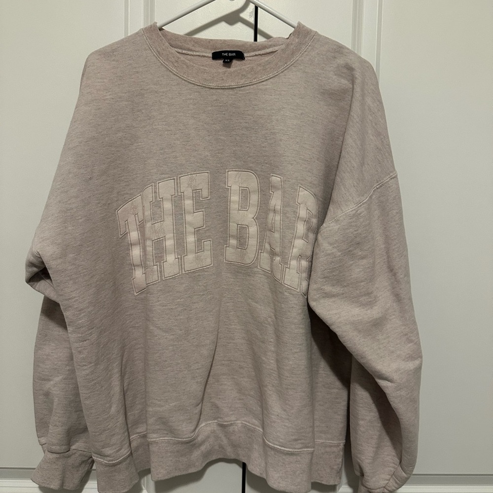 The Bar Light Beige Crewneck Sweater